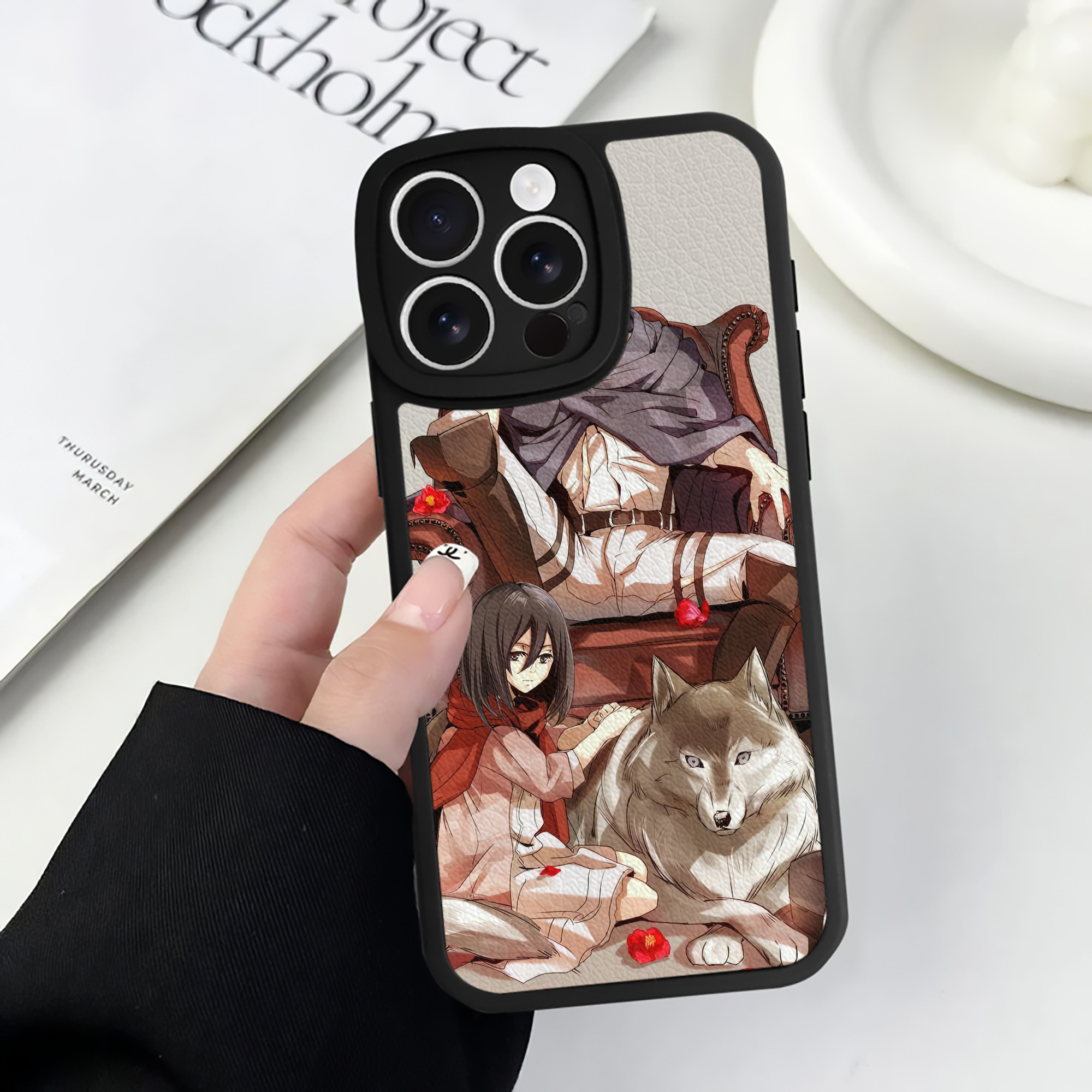 （画像用） 進撃の巨人 Attack on Titan 【iPhone 16シリーズ対応】シリコンスマホケース（レザー調） 材質：シリコン